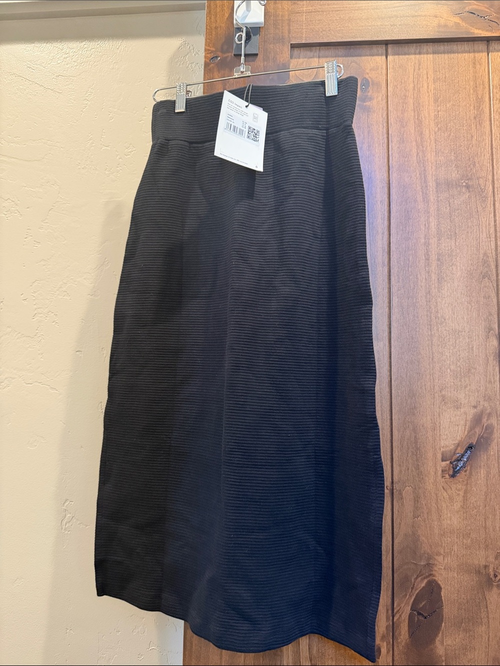 Skunkfunk Black Ribbed Pencil Skirt - Picture 2 of 3